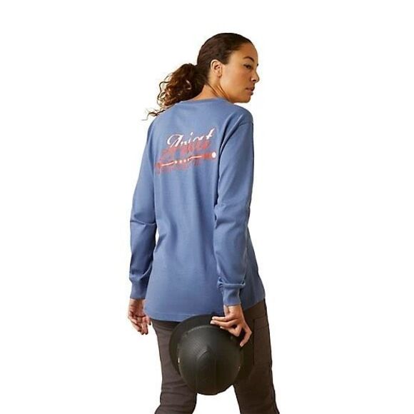 ARIAT Rebar Cotton Strong Blue T-Shirt long sleeve womens 3X NWT - Picture 8 of 10